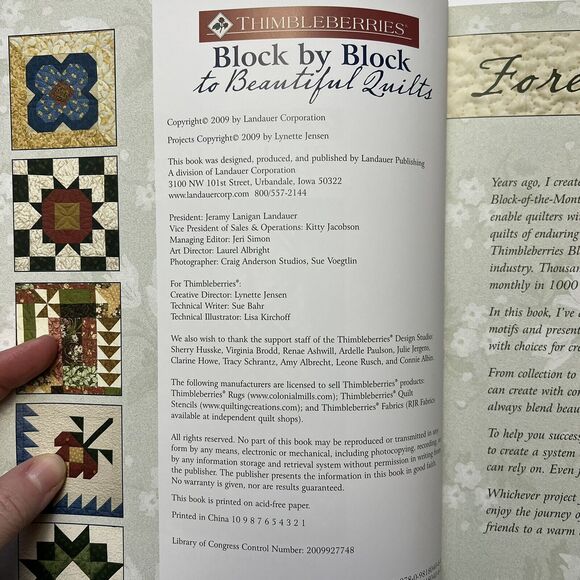 Thimbleberries Block by Block to Beautiful Quilts by Lynette Jensen Quilting - Picture 2 of 7